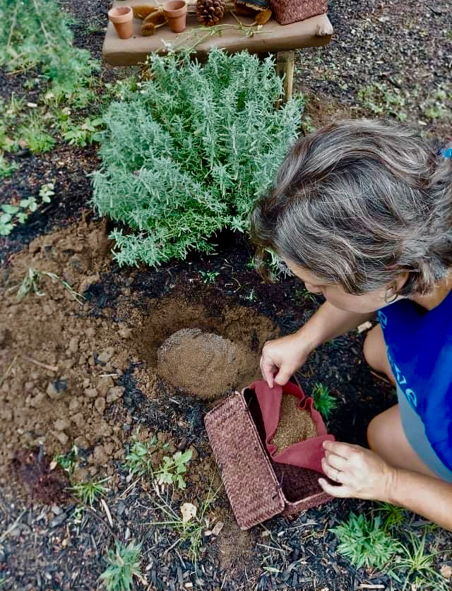 burying composted remains